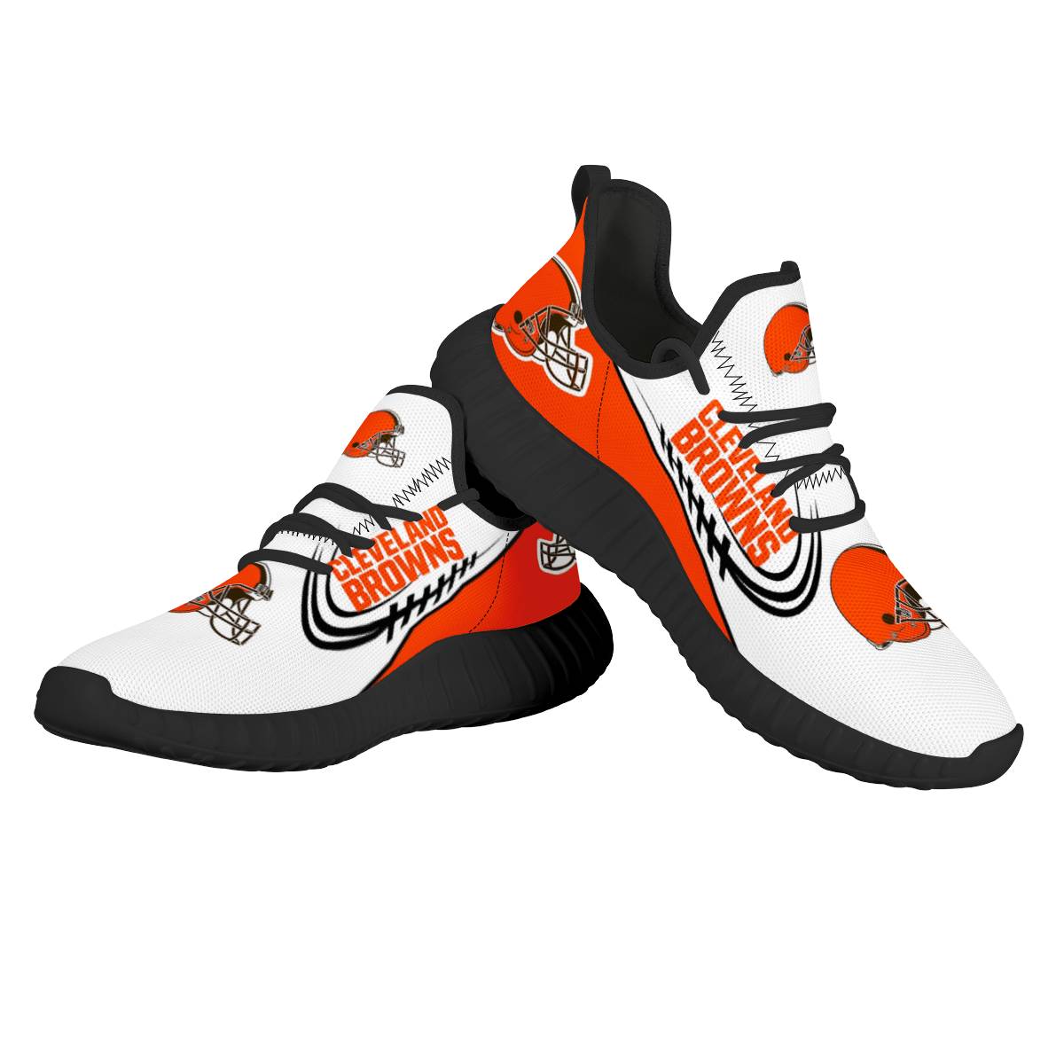 Women's Cleveland Browns Mesh Knit Sneakers/Shoes 007